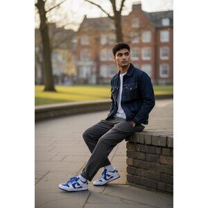 Men's Nike Dunk Low Racer Blue White Athletic Shoes/Sneakers Size 10 - DD1391-40